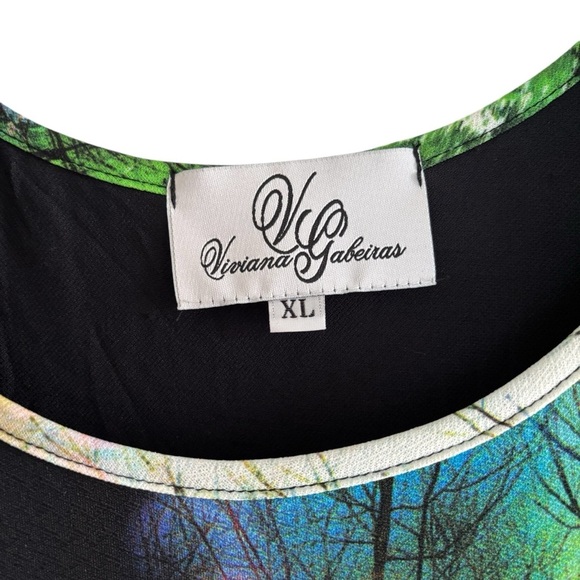 Rare Viviana Gabeiras Colorful Abstract Maxi Dress Art To Wear Women’s Size XL - Picture 3 of 15